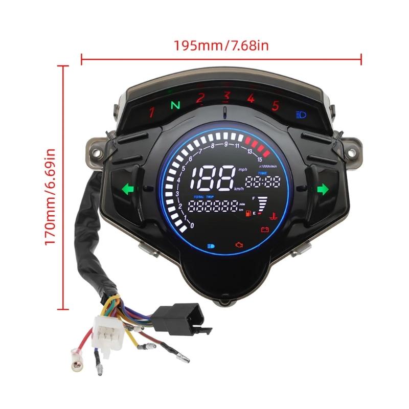 Dashboard Instrument Panel Gauge Meter Clear Large Display Accurate Speed Distance Readings for LC135 V4 V5 Motorcycle