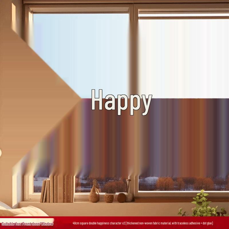 Lot d'autocollants Double Bonheur de Mariage: Décorations de chambre, fenêtre, porte et fiançailles