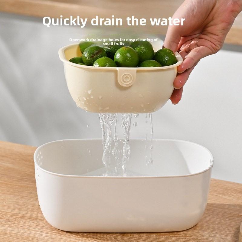 Snack Storage Box - Great for Shelling Nuts Desktop Coffee Table. Small Dish for Storing Snacks. Rice Washing Tray Double-layered Fruit Draining Dish.