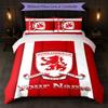 Set Biancheria da Letto Personalizzato Middlesbrough FC con Nome Testo 1 Copripiumino + 2 Federe Logo Calcio Regalo Personalizzato per Occasioni Speciali Decorazione Camera da Letto