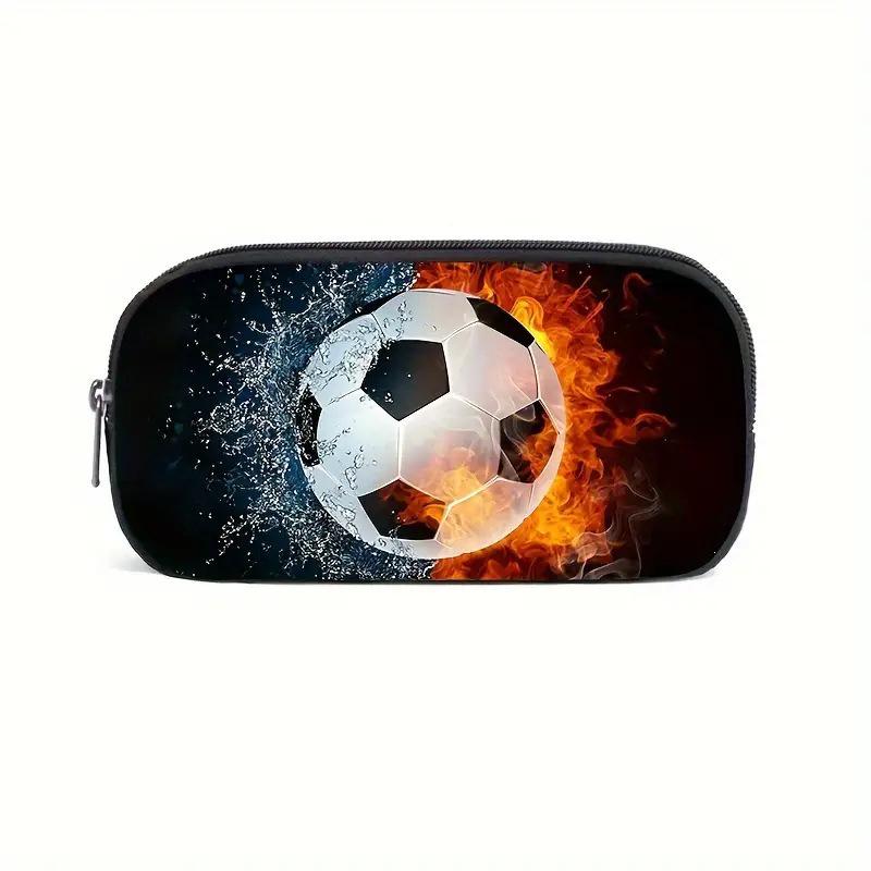 Grenzüberschreitendes Sport-Federmäppchen: Basketball, Fußball, Blitz, Eis, Feuer Muster, Mehrfachteilige Cartoon-Schreibwarentasche