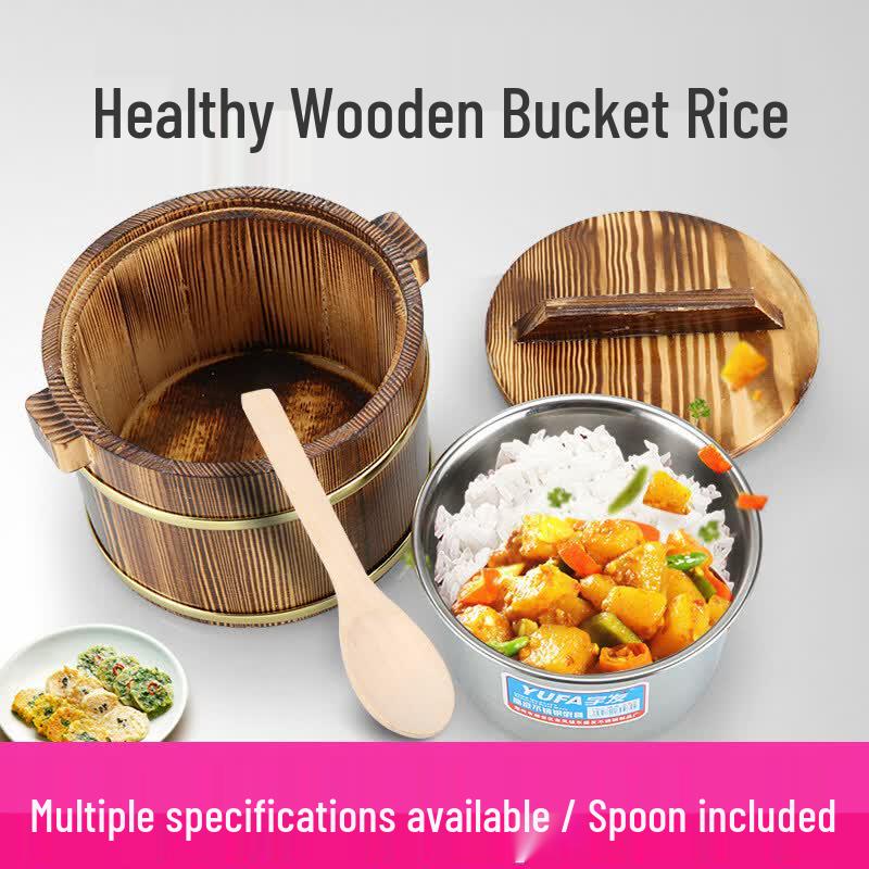 Ding Le Commercial Insulated Wooden Rice Barrel