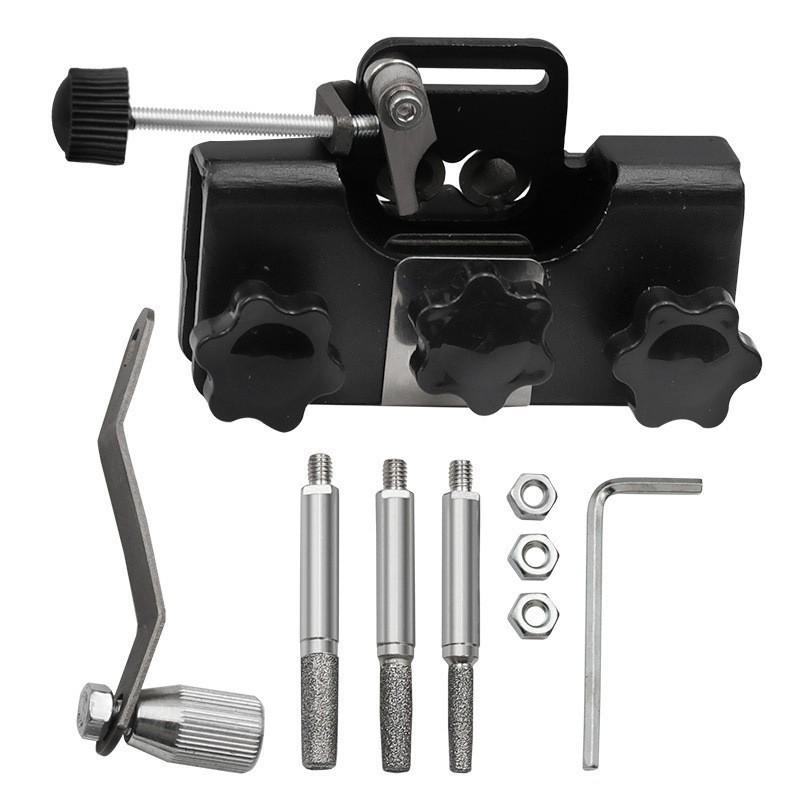 Chainsaw Sharpener Hand-Cranked Chainsaw Chain Sharpening Jig with 3Grinding Rod Portable Chainsaw Sharpening Tool for Chain Saw