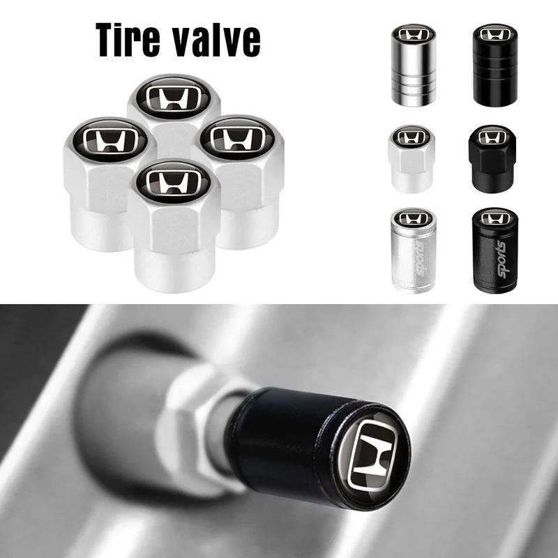 ACE1 For Honda 4Pcs Metal Car Wheel Tire Valve Stem Dust Cover Auto Accessories  Civic 10th 11th  Gen Hrv  Fit 7 Crv Odyssey stickers