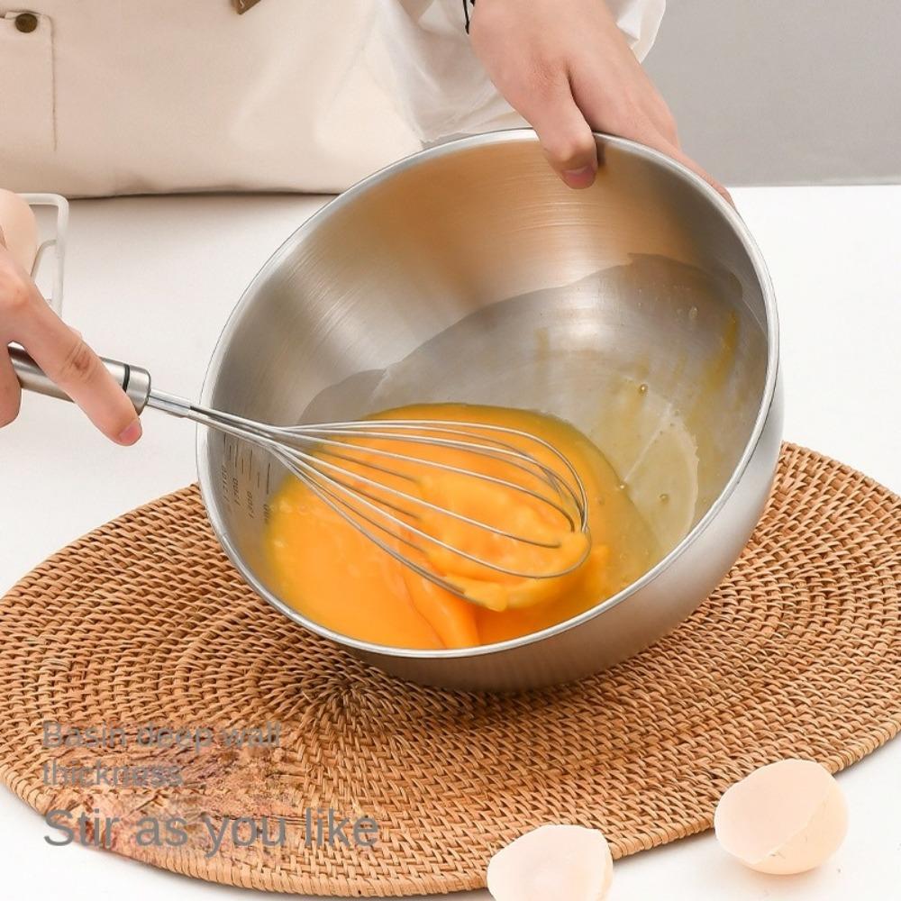 Anti-Scalding Soup Rice Bowl Stainless Steel Noodles Bowl Dish Container  for Cooking Baking