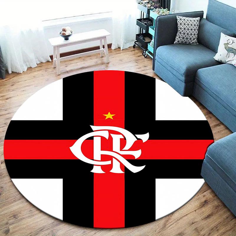 Clube De Regatas Do Flamengo Round Area Rug,Carpet Rug for Living Room Bedroom Sofa Playroom Decor,Non-slip Floor Mat