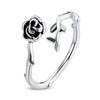 WOSTU 925 Silver Pet Cat Stackable Opening Ring For Women Snake Dog Adjustable Rings Fine Jewelry Party Birthday Gift
