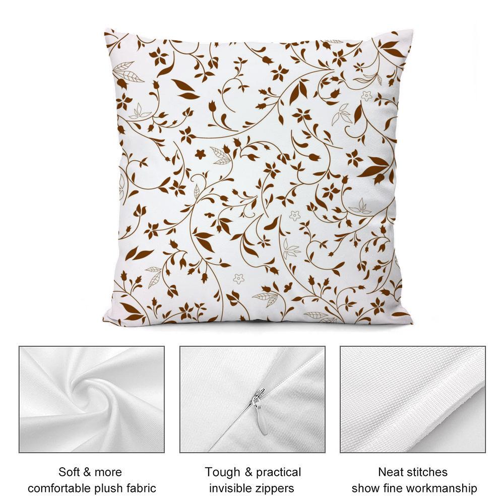 Luxury Khaki Pattern Cushion Cover Soft Plush Fabric DoubleSided Printed Cushion Covers for All Seasons Modern HomeDecor Gift
