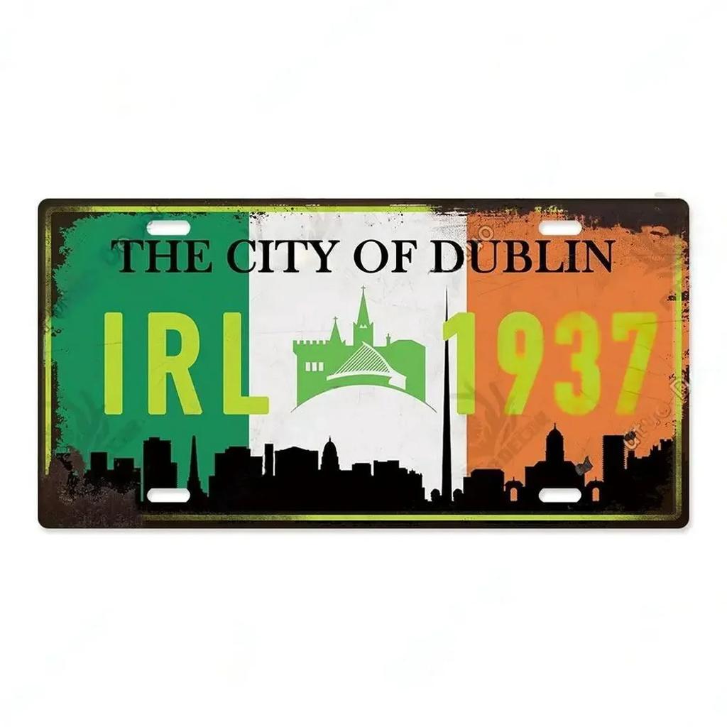 Paris Berlin Madrio Moscow Metal Tin Signs Vintage Plaque Auto License Plate Embossed Tag Garage Bars Pubs Clubs Home Wall Decor