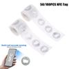 50/100 ks NFC štítků Čip NFC215 Nálepky RFID Elektronické nálepky pro kontrolu přístupu Chytrý klíč Přepisovatelné