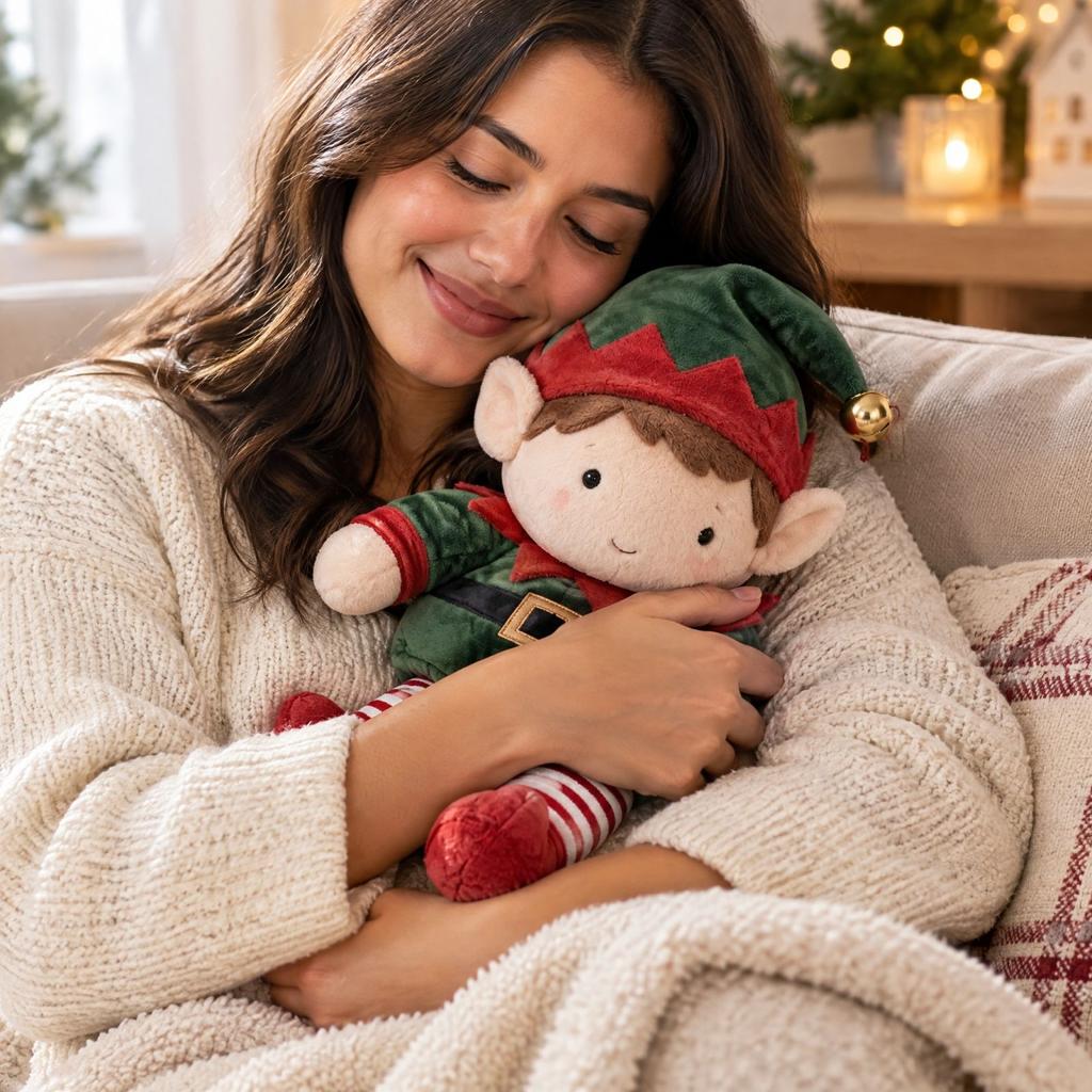 Christmas Plush Toy Soft Holiday Stuffed Animal Decoration Gift for Kids and Adults