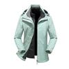 2-in-1 Removable Hooded Outdoor Windproof Waterproof Jacket With Fleece Liner Hiking Skiing