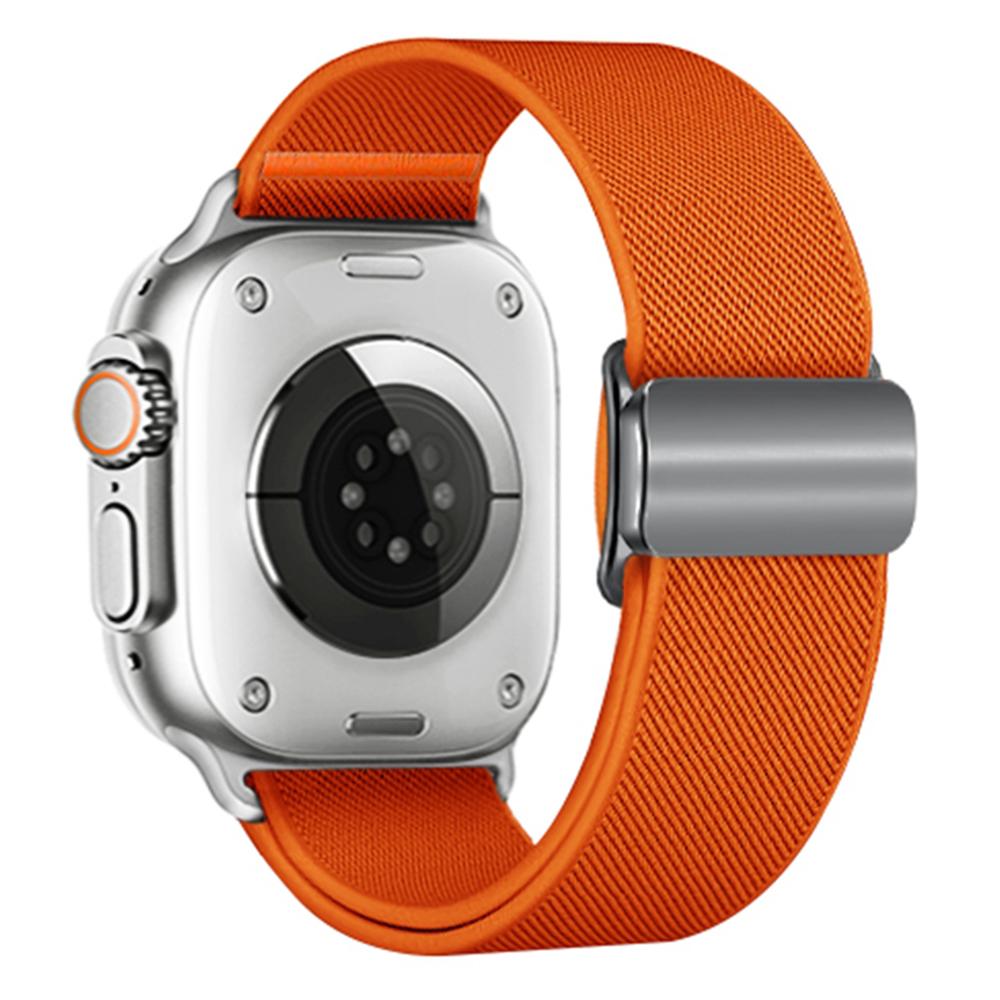 Magnetic Nylon Band for Apple Watch Series 11 10 42mm / 9 8 7 41mm / SE3 SE2 SE 6 5 4 40mm / 3 2 1 38mm Adjustable Elastic Watch Strap