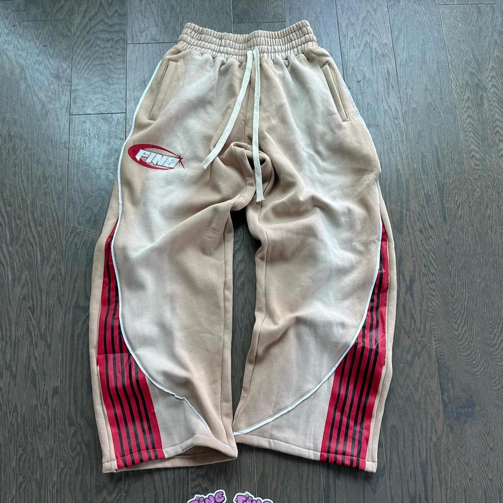 RogueWave Y2k Fashion Stripes Pants New American Retro Hip Hop Men Women Jogger Drawstring Sweatpants Oversize Cargo Trousers Streetwear