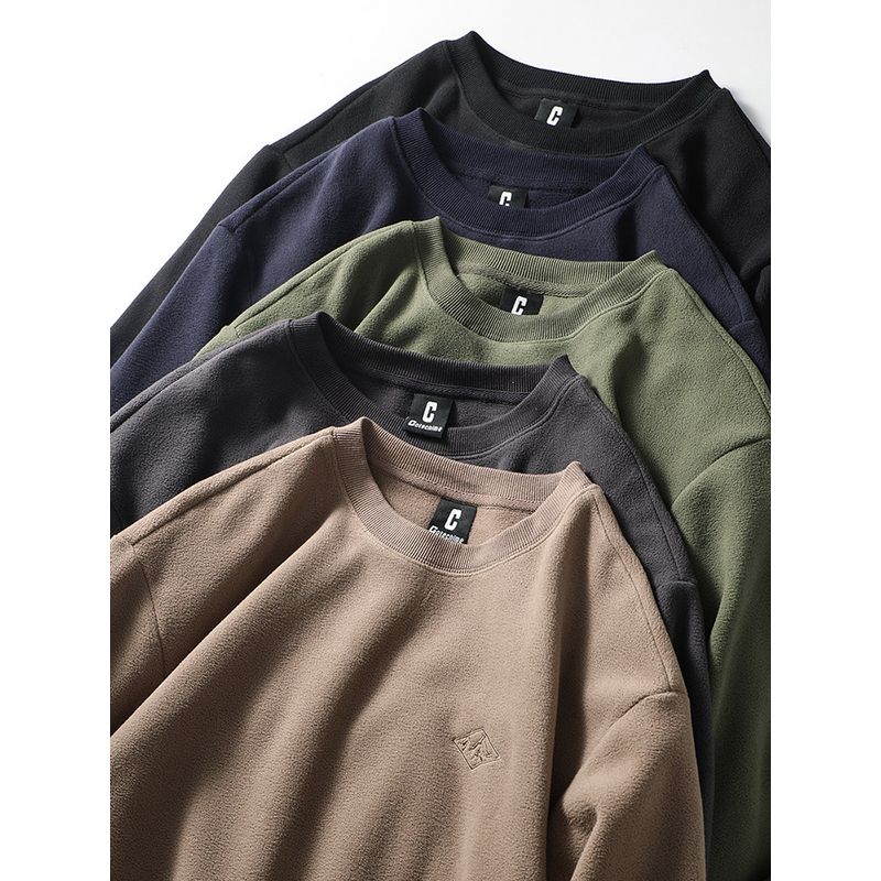 American Retro Double-Sided Fleece Sweater Men's Fall and Winter Embroidered Fashion Brand round-Neck Non-Hoodie Export Men's Fleece Jacket