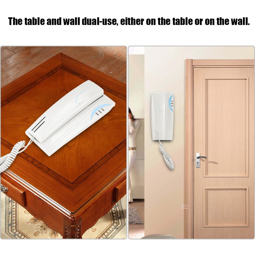 Mini Wall mounted Desktop Dual use Landline Wired Home Office Fixed Telephone (White)