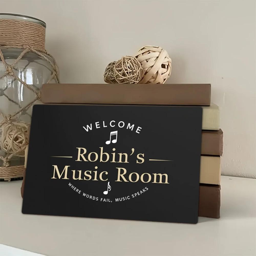 Custom Music Room Aluminum Sign Personalized Text Metal Wall Decor Studio Home Decoration