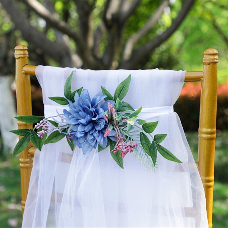 Wedding Chair Back Artificial Flower Arrangement for Wedding Reception Wedding Ceremony Engagement Decors