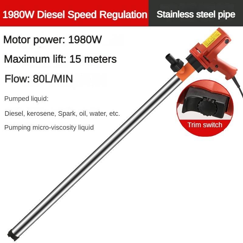 1480W/1980W/2480W/2880W Corrosion-resistant Chemical Liquid Pump Explosion-proof Refueling Pump Portable High Power Electric Oil Pump