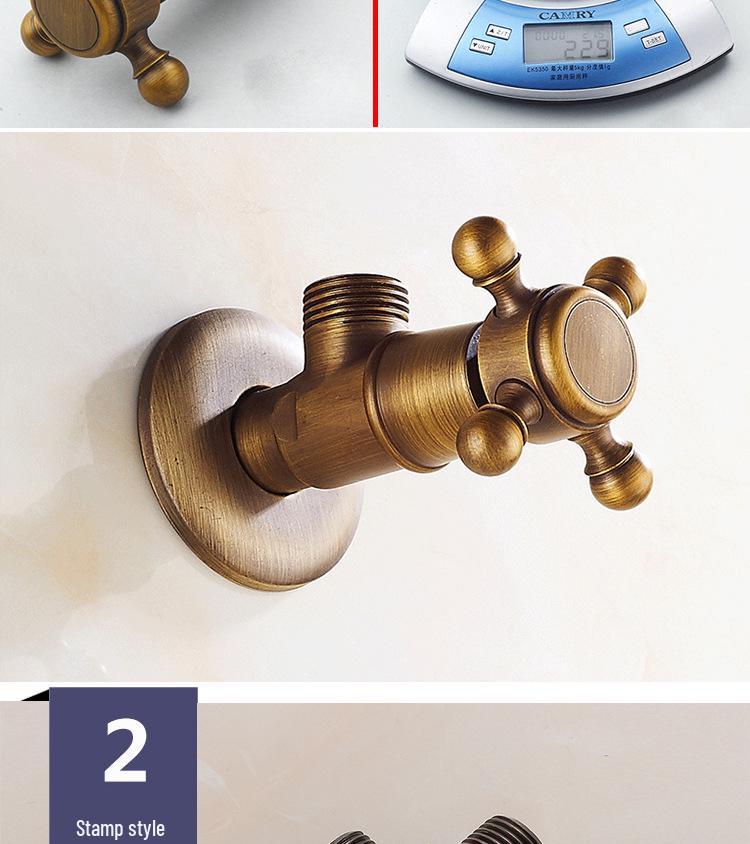 Antikes Messing Geschnitzt Retro Verdickt Schwarz Explosionsgeschützt Heiß/Kalt Eckventil