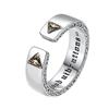 Retro Poseidon Compass Ring Silver-Plated Adjustable Hexagram Opening Jewelry Gift for Men and Women Hip-Hop Trend