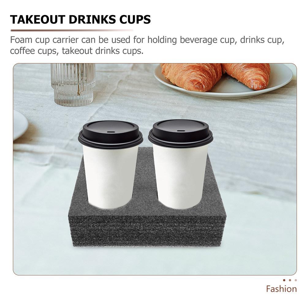 2Pcs Foam Cup Carrier Multiple Holes Holder Tray for Coffee Milk Tea Drinks Takeout Cup Holder Tray Drinks Carrier
