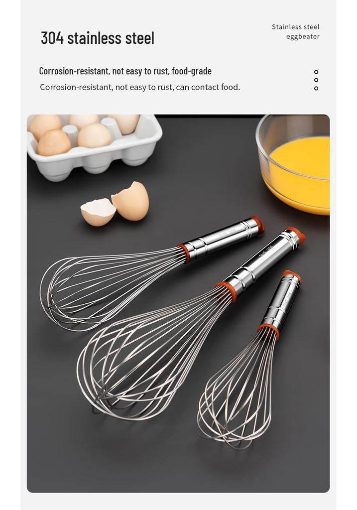 304 Stainless Steel Handheld Egg Beater: Commercial Whisk for Baking & Mixing