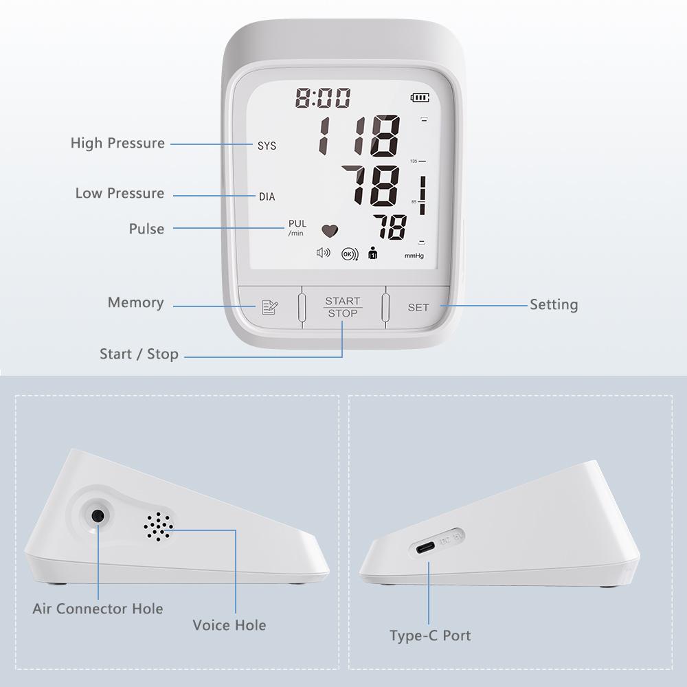 Hospital-Standard BP Measurement Tool Digital Blood Pressure Monitor | Automatic Arm Cuff | Portable & Accurate for Home/Clinic