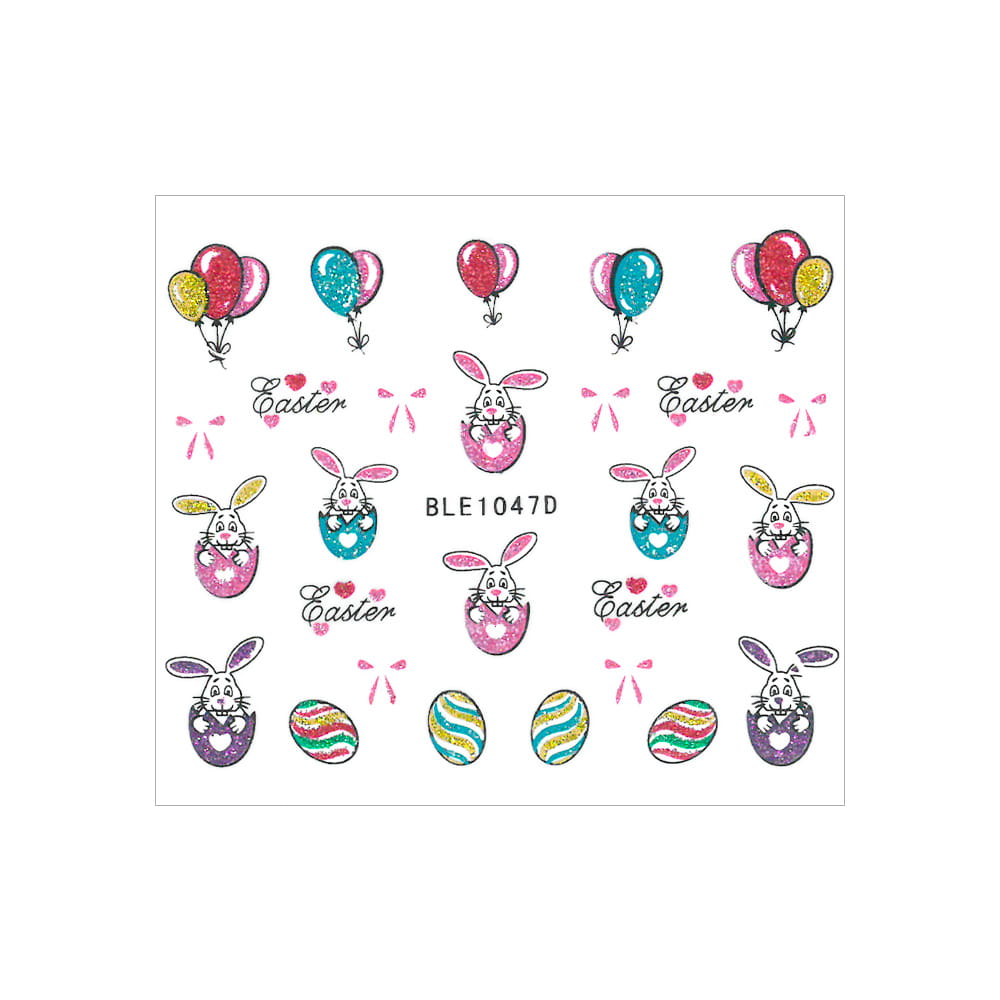 Naklejki Do Paznokci 3D Samoprzylepne Brokatowe Wielkanocne Ble 1047D