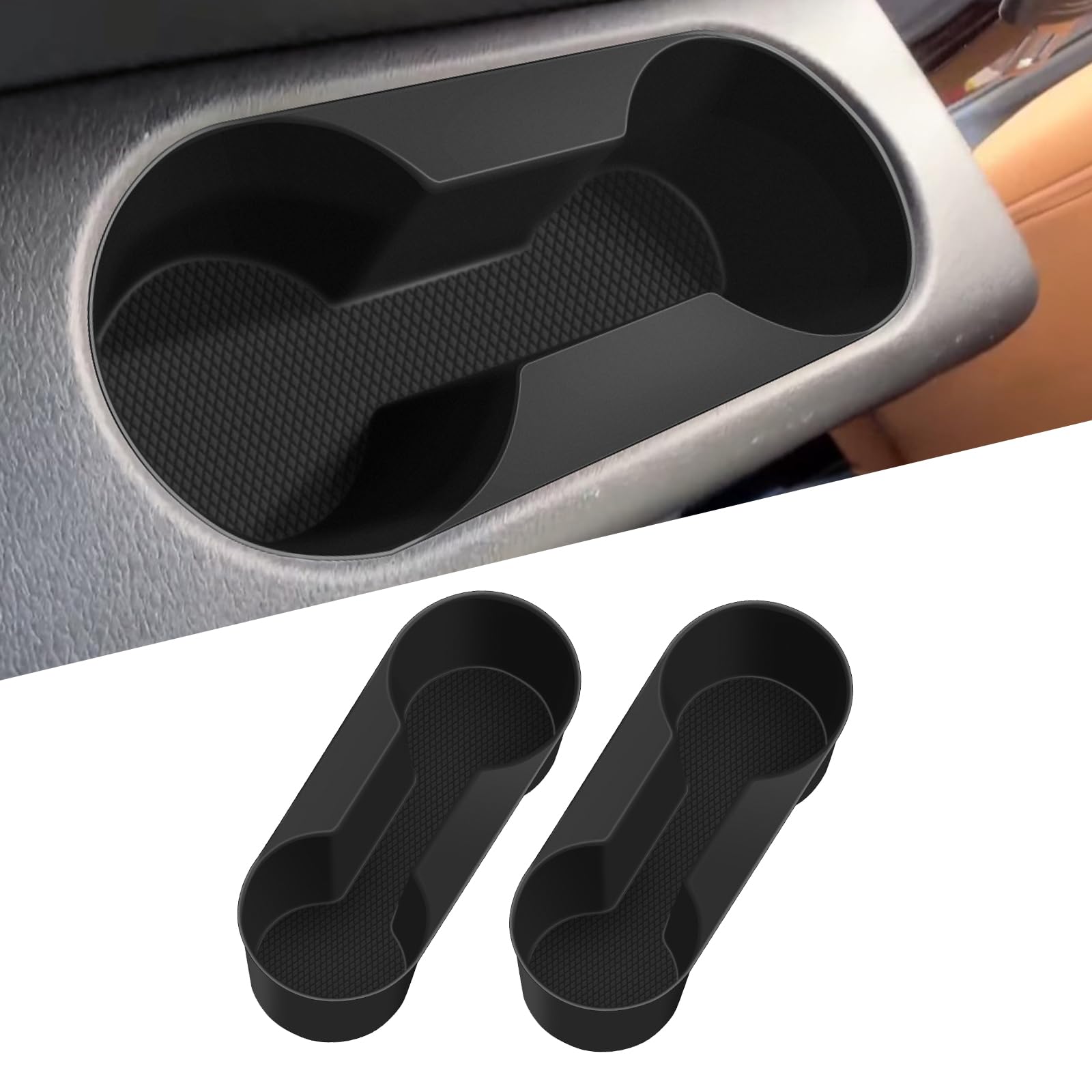 

FDAIUN Car Rear Seat Cup Holder Coaster Fit for Mazda CX-80/CX-90 (2024-2025) Car 3rd mazda cx80/90 чёрный