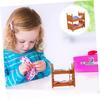 4er-Pack praktische Möbel für Puppen, Bett, Doppeldekoration, Miniatur-Mini-Simulationswaagen mit hübscher Leiter für den Innenbereich, Holzzubehör, Modell zum Selbermachen