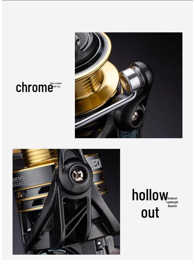 All-Metal Double Rocker Sea Fishing Reel - Long Cast, Gapless Design