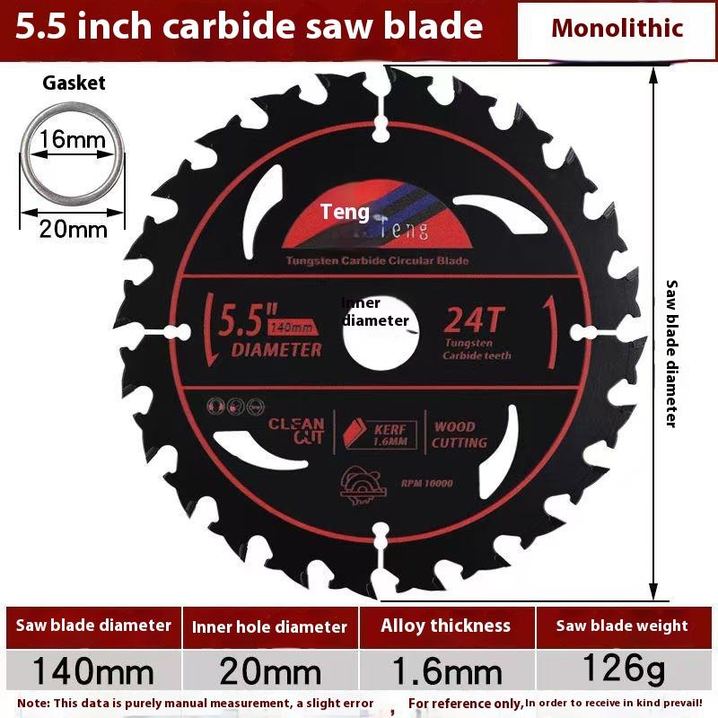 Tungsten Steel Alloy Pneumatic Saw Blade 4 Inches 5 Inches 5.5 Inches Woodworking Special Circular Saw Cutting Blade Lithium Special