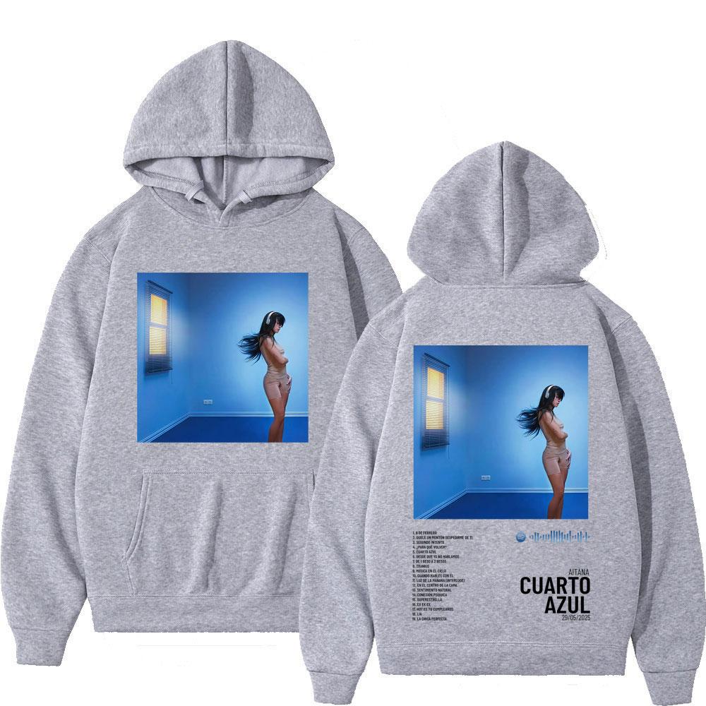 Aitana Cuarto Azul Album 2025 Graphic Print  Hoodies Men Women Oversized Loose Tracksuit Long Sleeves Fleece Aesthetics Pullover