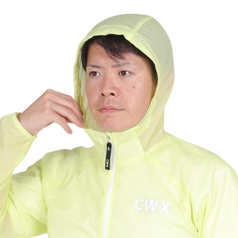 Wacoal Hooded Long DWR319 YE XS CW-X Jacket, Water-Repellent, Pocketable, Sleeves,