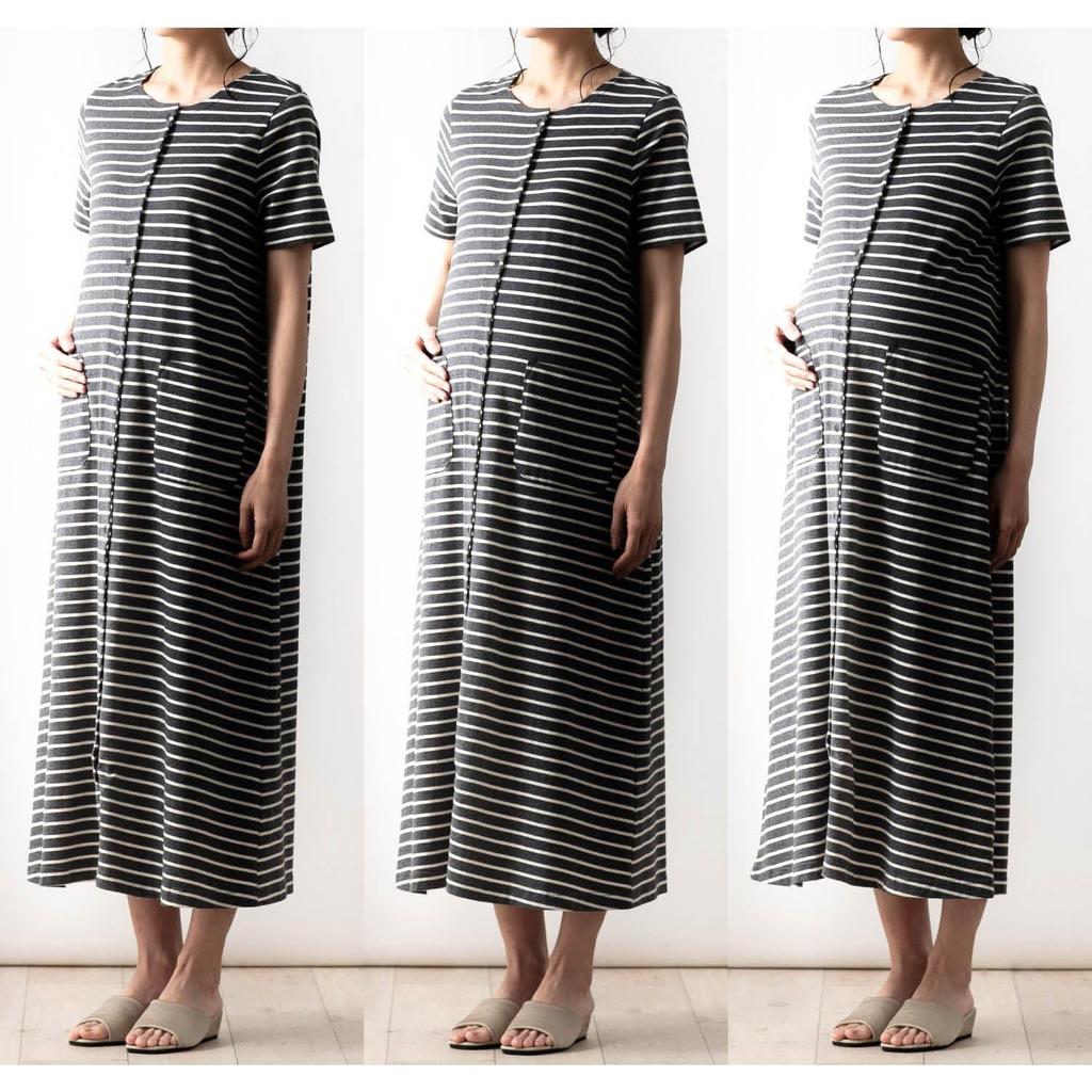 Belle Maison Maternity Short and Heather Charcoal with Maternity Sizes Pajamas, Nursing-Friendly, 2-Way Cotton, Sleeve, Open-Front Dress, Romper,