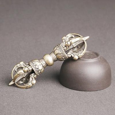 Antique Brass Vajra Pestle Figurines Miniatures Home Decoration Buddhism Tibetan Religious Instrument Copper Pestle Ornament