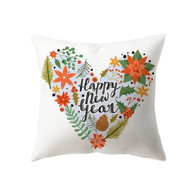 Christmas Theme Cute Santa Claus Print Pattern Cushion Cover Home Living Room Sofa Decoration Pillow Pillow Cover