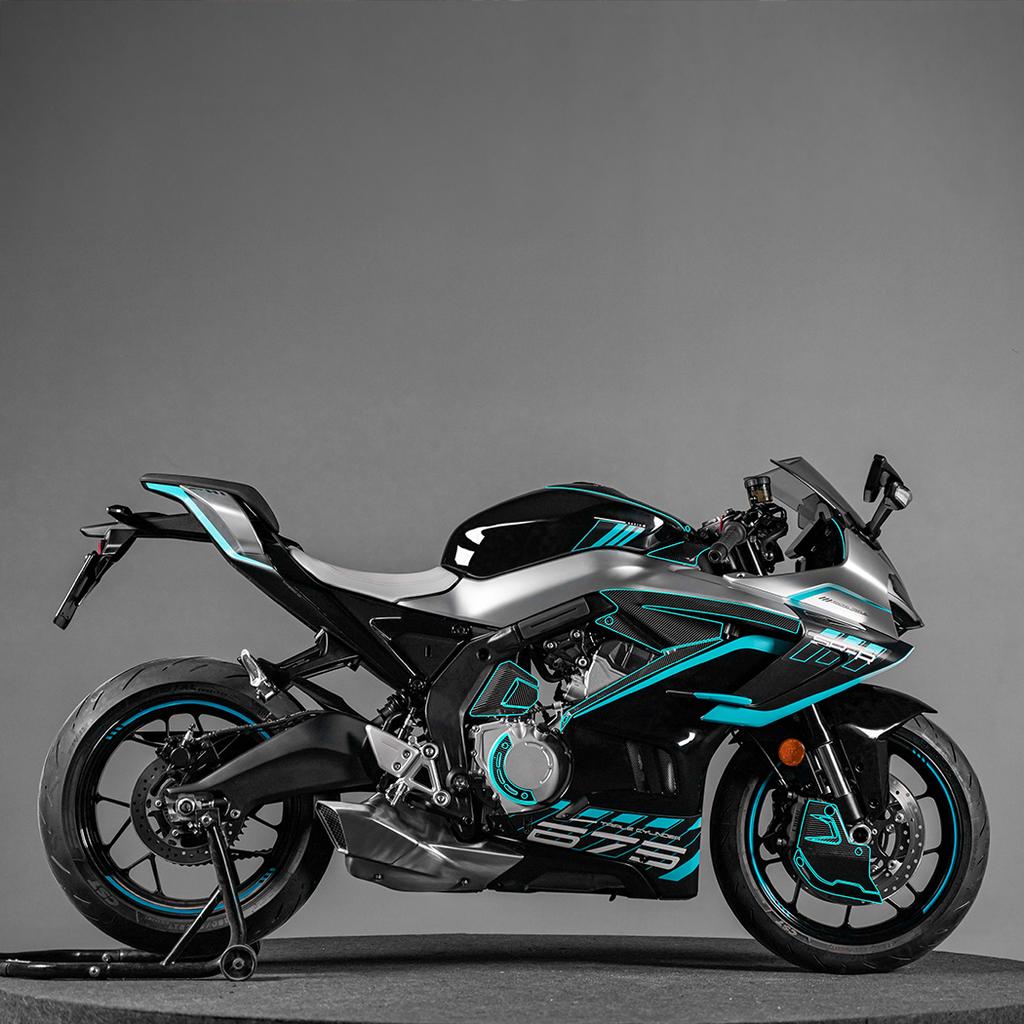For CFMOTO 675SR Carbon Fiber Protective Sticker Upgrade Material Body Plastic Area Motorcycle Parts