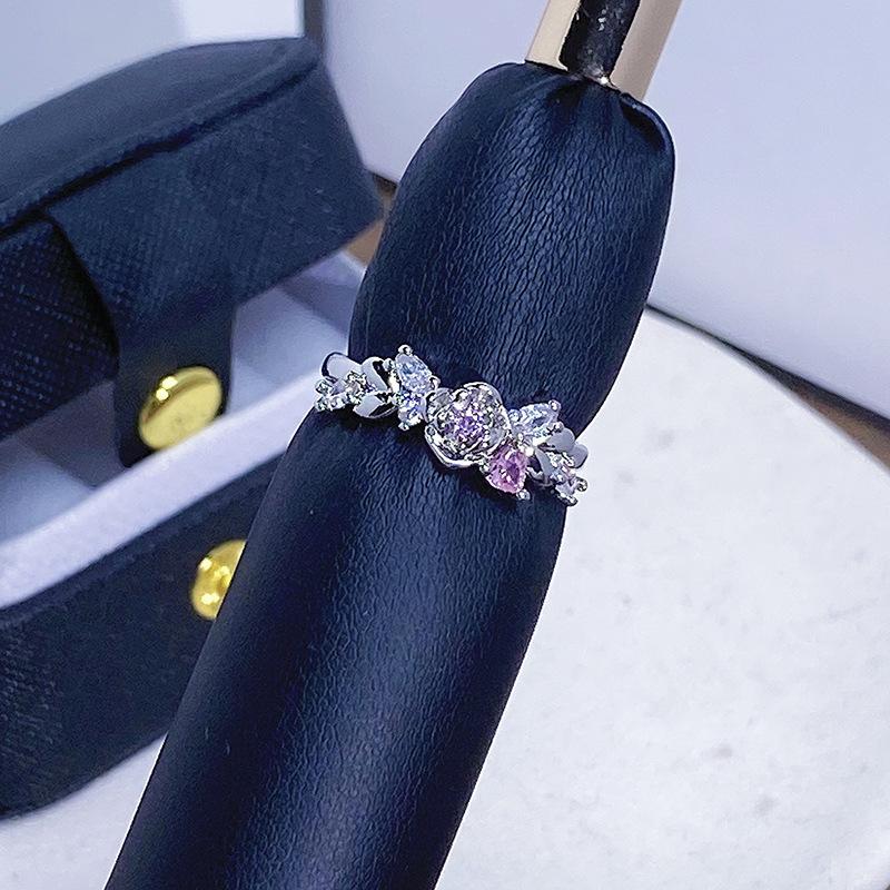 Flower Series Open Ring Temperament Personality Niche Design Light Luxury High-End Ring