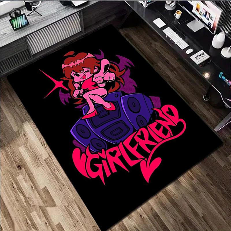 Friday Night Funkin' Logo Home carpet Office Decorative Carpet For Living Room Bedroom Door Mat Floor Rug Computer Chair Area Rug