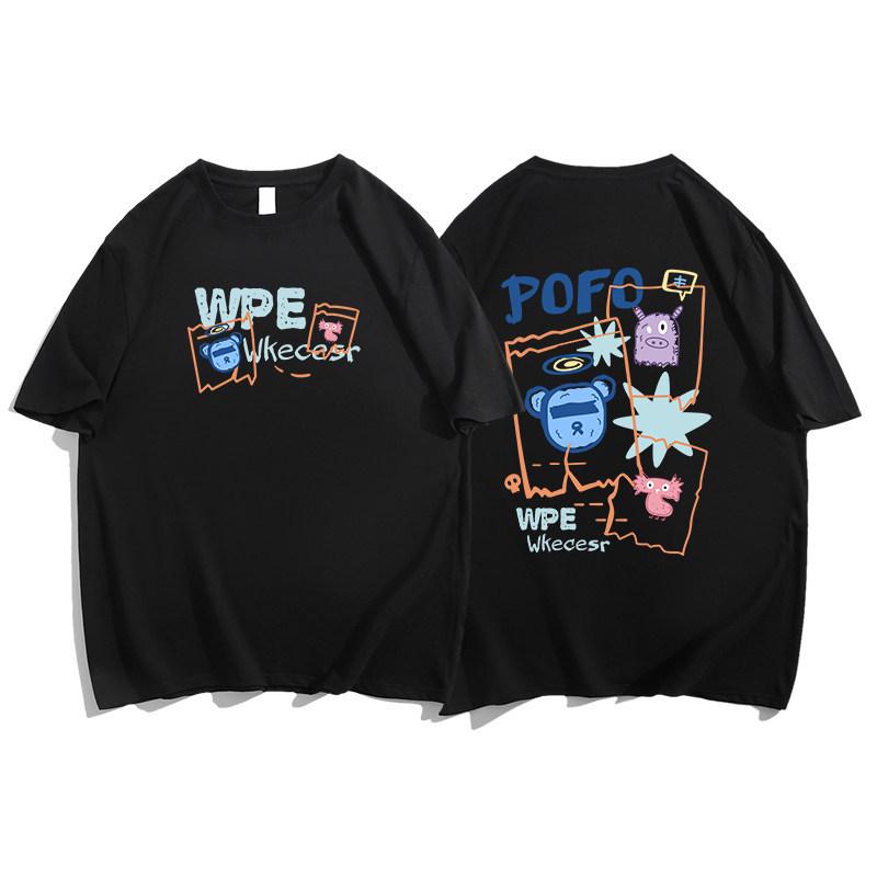 American Retro Plus Size Women's Loose Cotton T-Shirt - Short Sleeve, Petite Fit, Summer Style