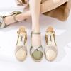 Sandales d'été pour femmes à talons carrés décontractées à talons moyens à bride cheville mode bout rond élégance sandales pour dames style britannique