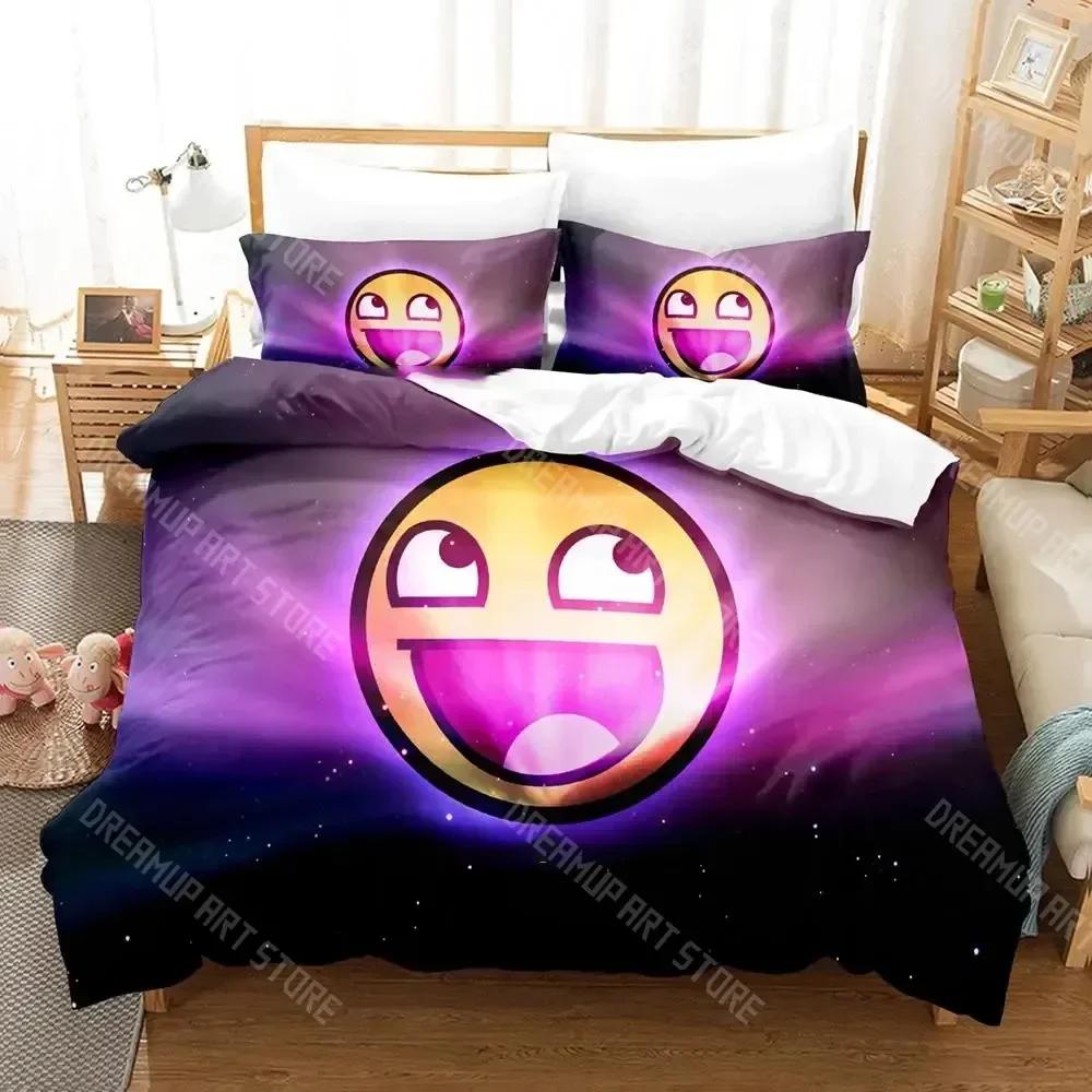 3D Print Hip Hop Smiley Bedding Set Boys Girl Twin Queen King Size Duvet Cover Pillowcase Bed Boys Adult Home Textiles