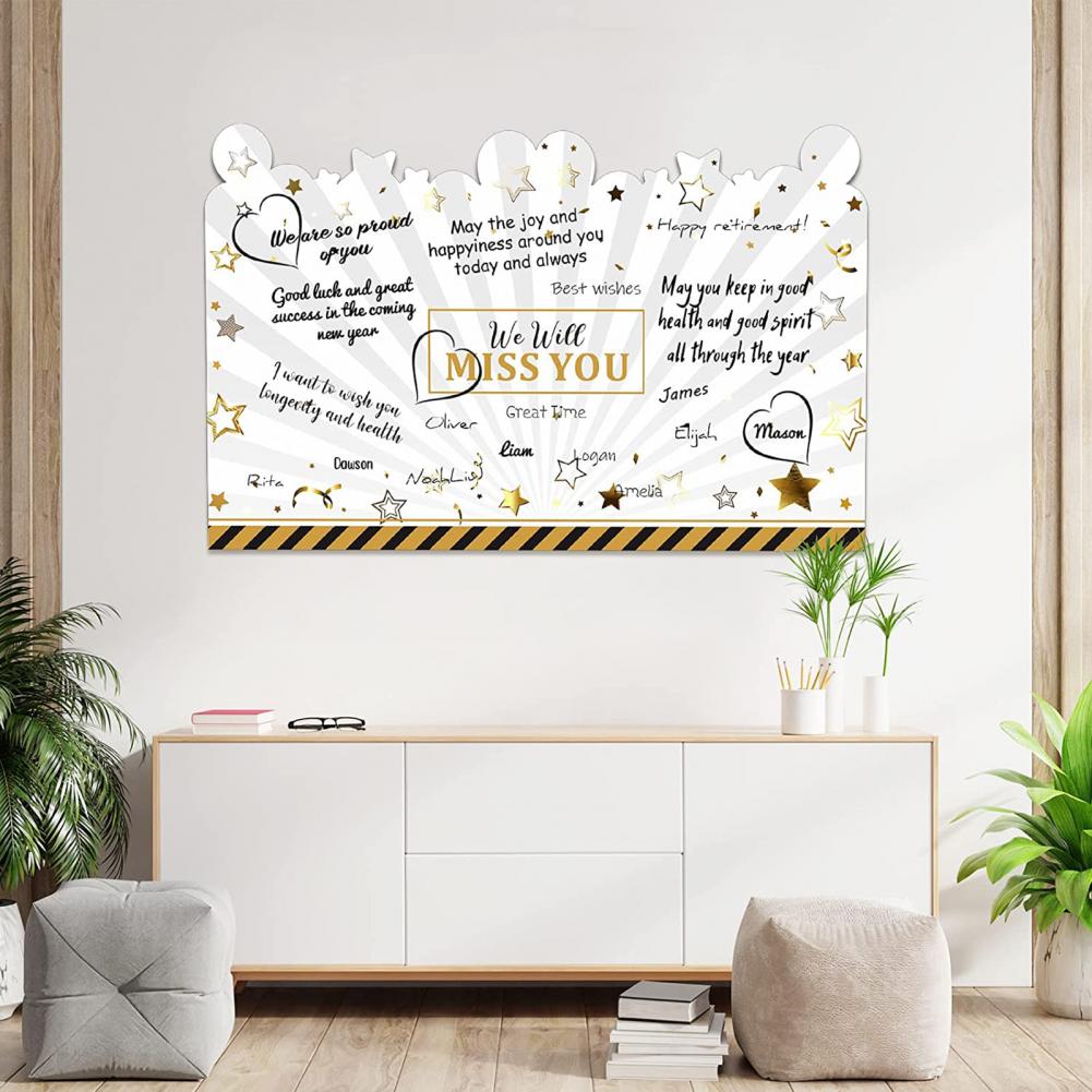 Blessing Card Retirement Card with Shape Bright Color Extra Guest Book for Retirement Party Decoration Unique for Retirement