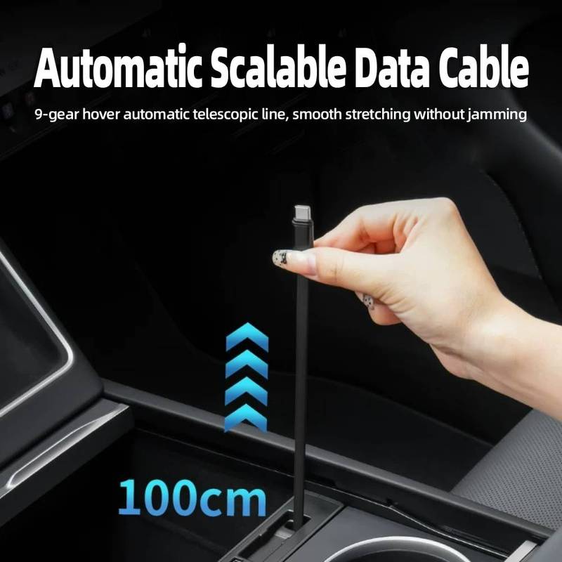 For Tesla Juniper Model Y /YL/ 3 Electric Vehicle Center Console Retractable Docking Station with Wireless Watch Fast Charger