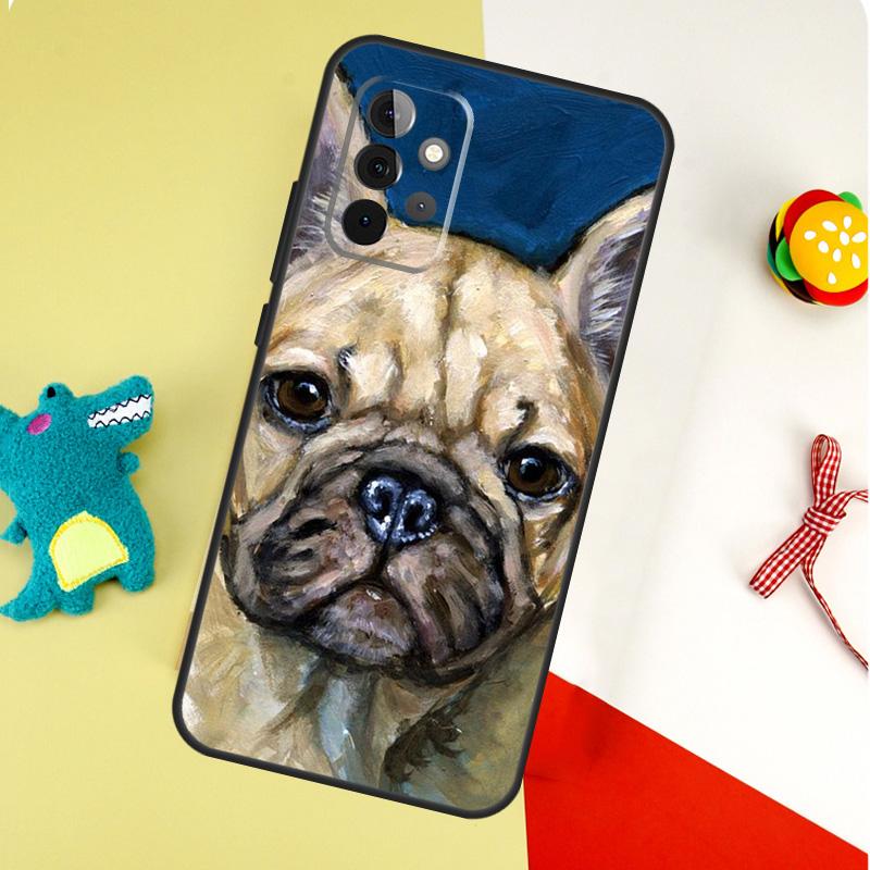 Watercolor French Bulldog Painting For Samsung Galaxy A05 A06 A16 A54 A34 A14 A55 A35 A15 A53 A33 A13 A22 A32 A52 Phone Case