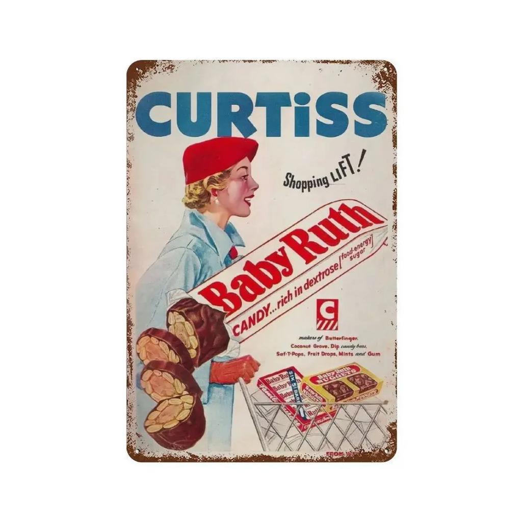 Candies Cookies Metal Tin Signs Wall Decoration Plaque Vintage Art Poster Iron Painting for Man Cave Home Cafe Garden Club Bar