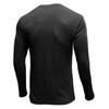 Maglietta a maniche lunghe con girocollo da uomo, tinta unita, casual, strato base