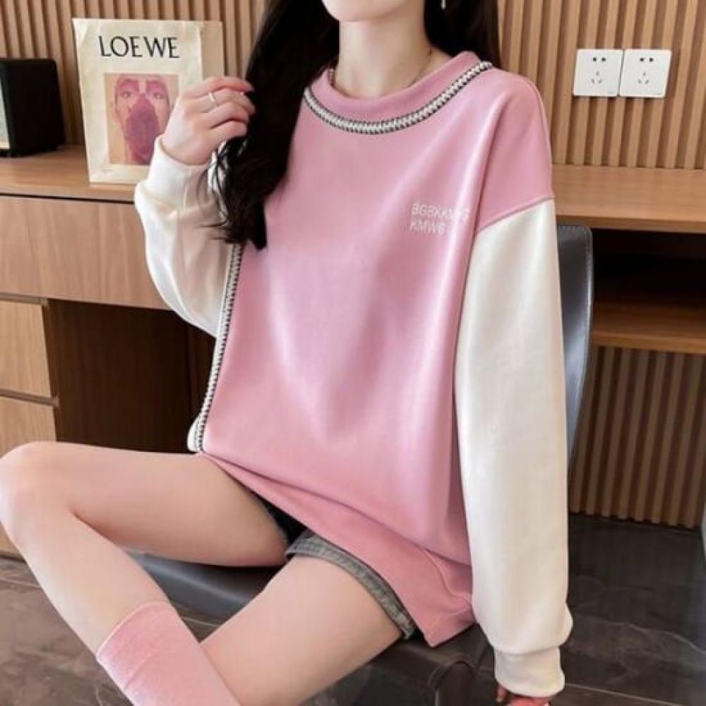 Navava Casual Color Block Long Sleeve Sweatshirt Nt2878